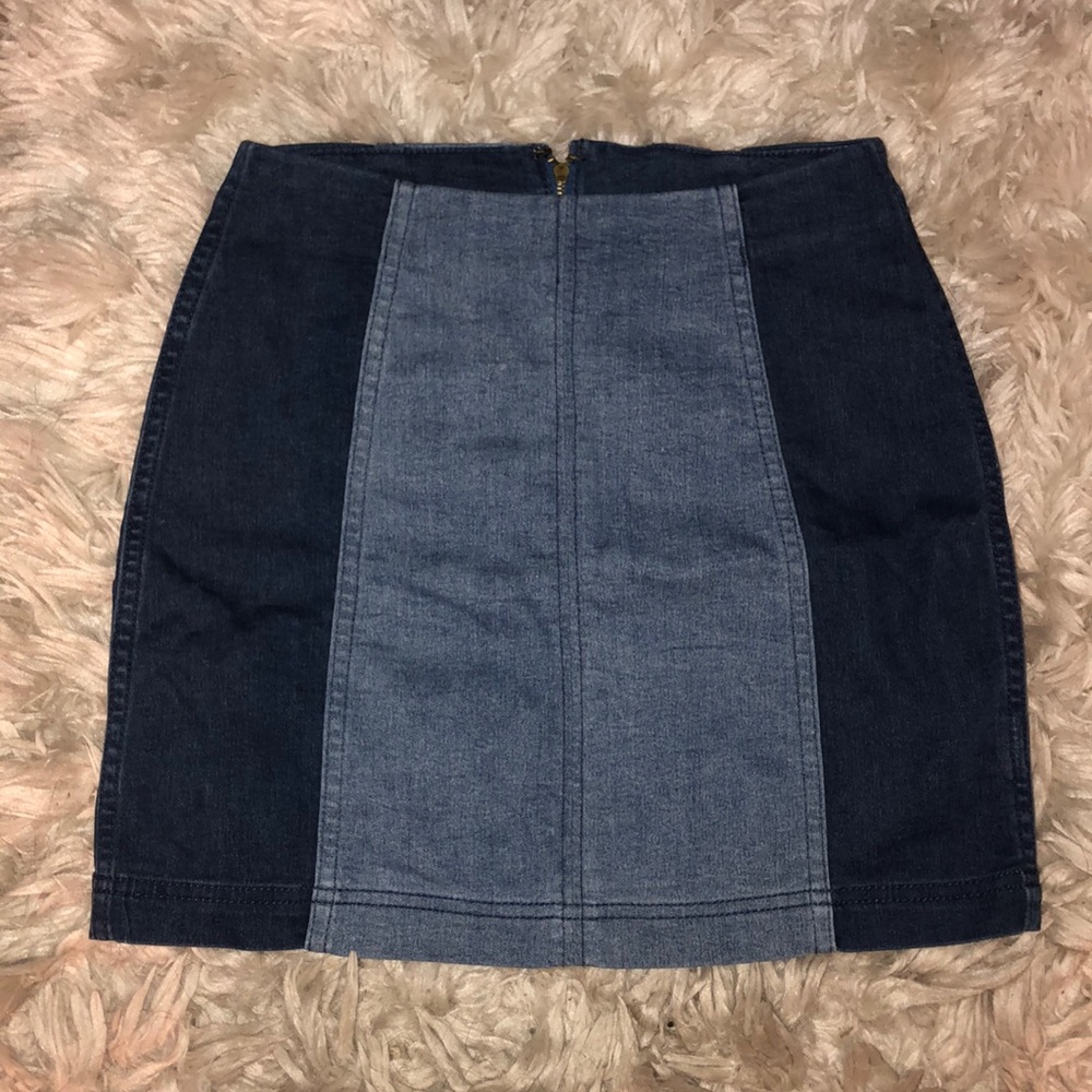 Free People two toned denim mini skirt